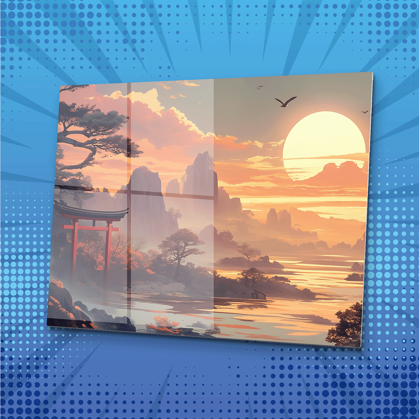 Japanese Sunset Metal Poster