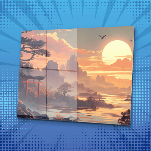 Japanese Sunset Metal Poster