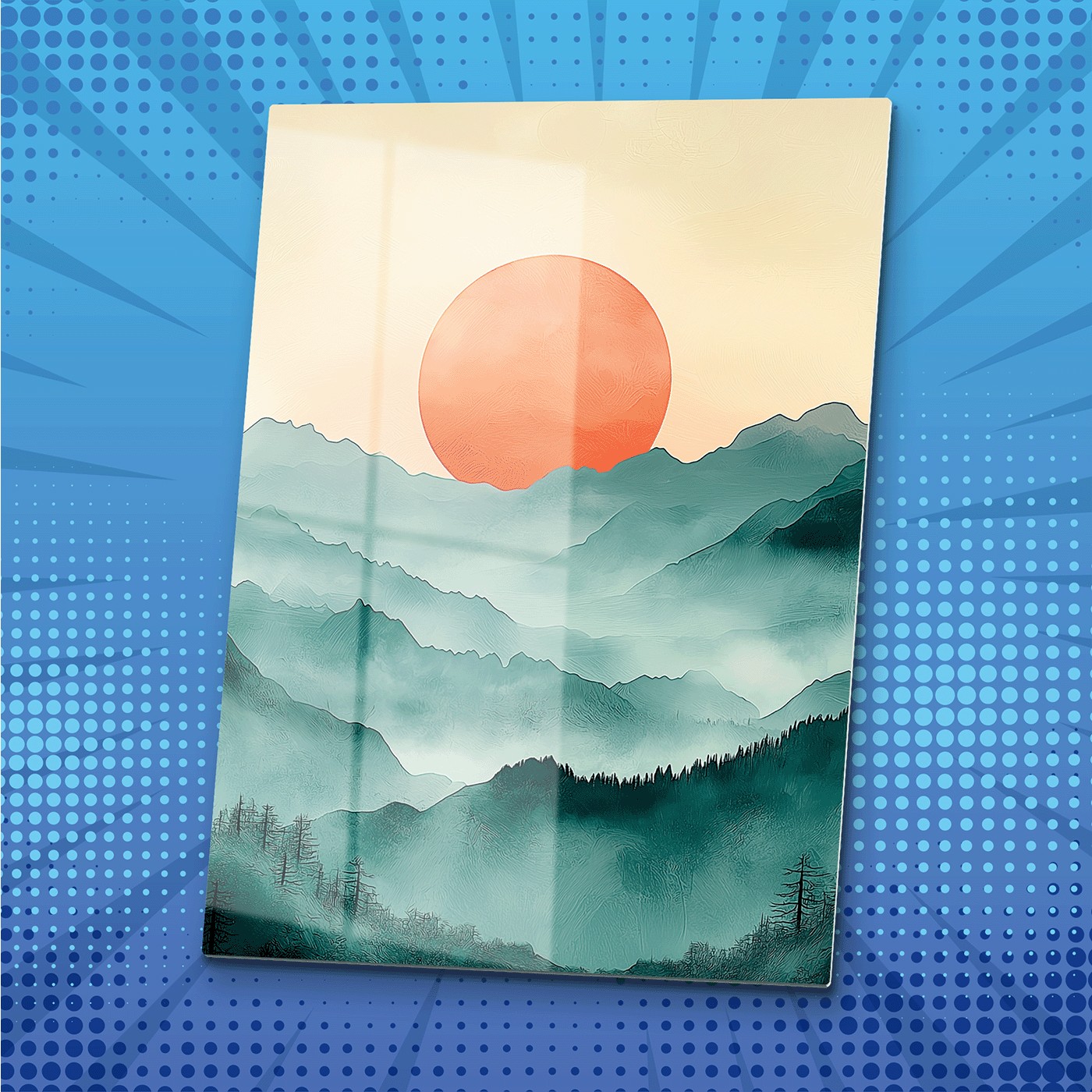 Mountain Sunset Metal Poster