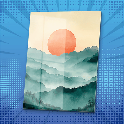 Mountain Sunset Metal Poster