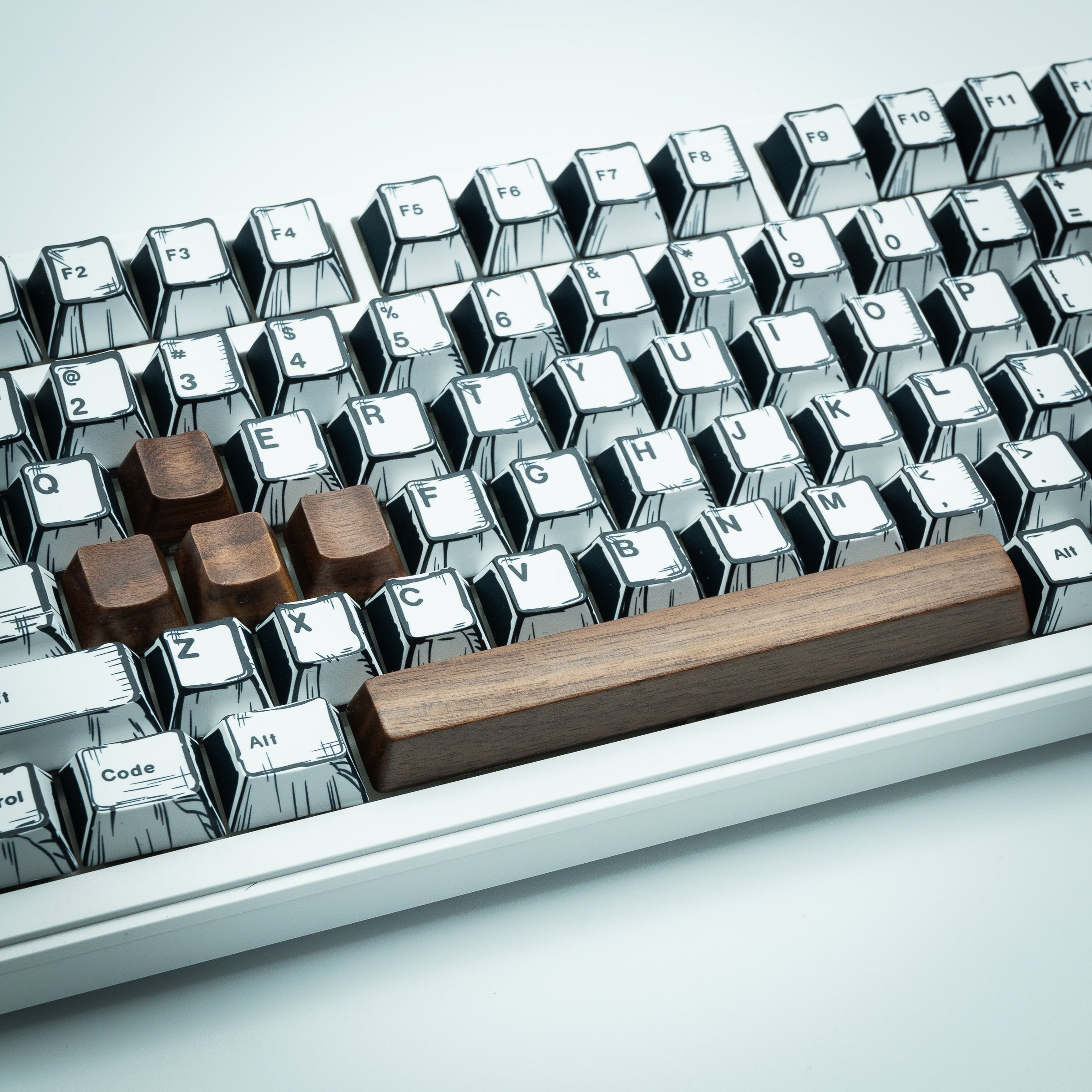 Wooden Pattern Keycaps Walnut keycaps – Technically Stable